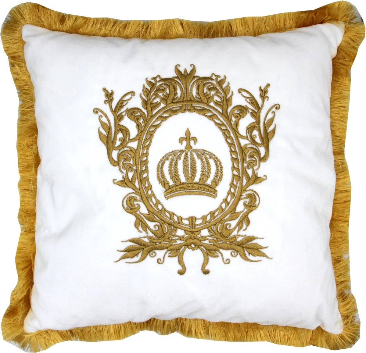 Harald Glööckler luxury decorative cushion Pompöös by white / gold - Glööckler cushion