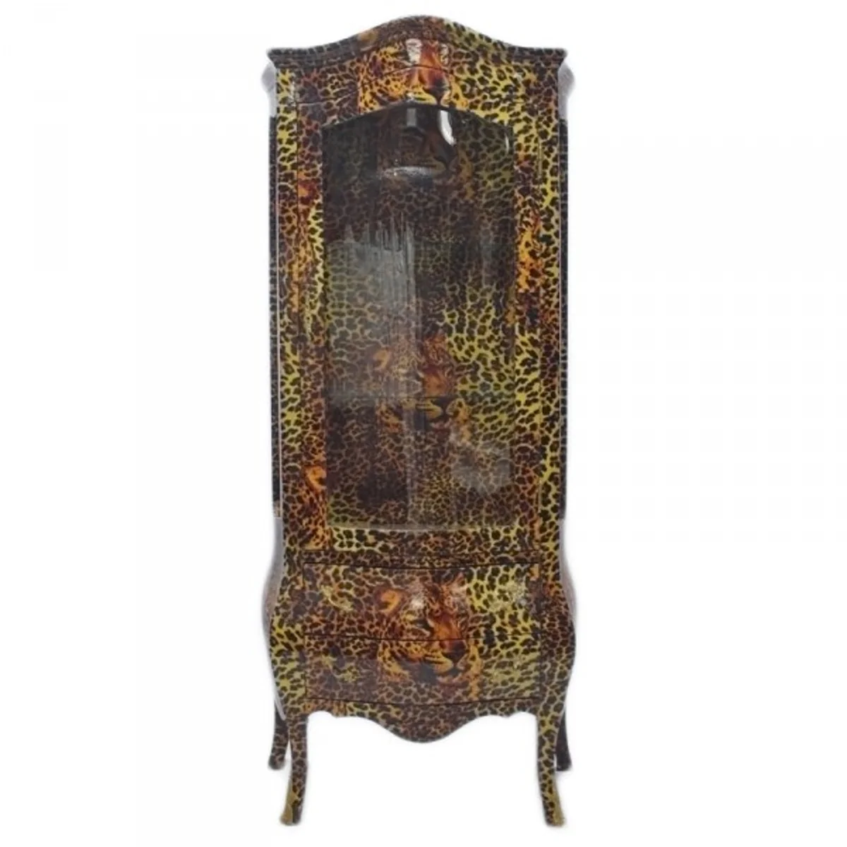 Baroque display cabinet in leopard - display cabinet - living room cabinet