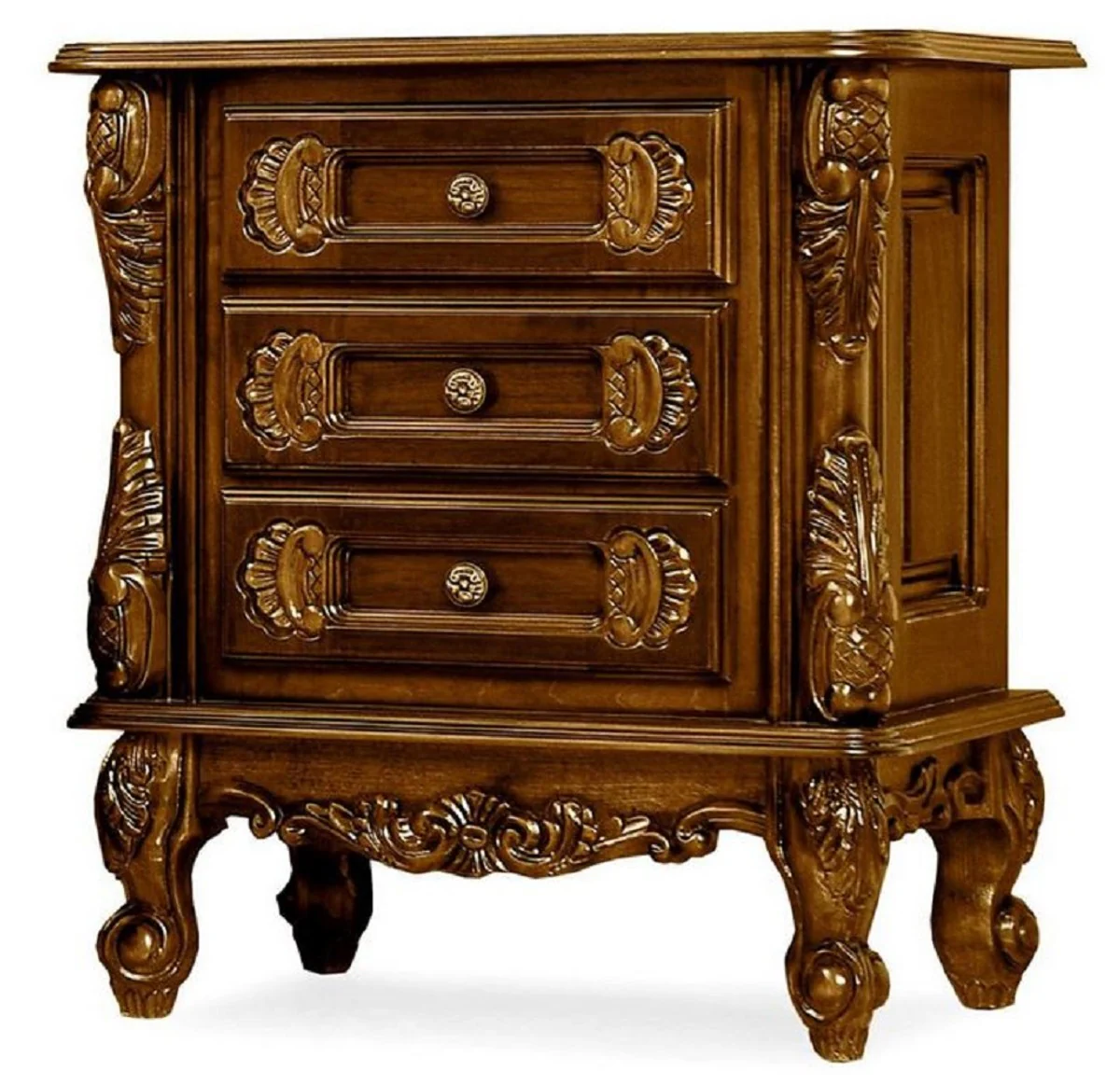 Luxury Baroque nightstand dark brown - Magnificent Baroque bedside table with 3 drawers - Luxury bedroom furniture in Baroque style - Baroque furniture - Baroque furnishings