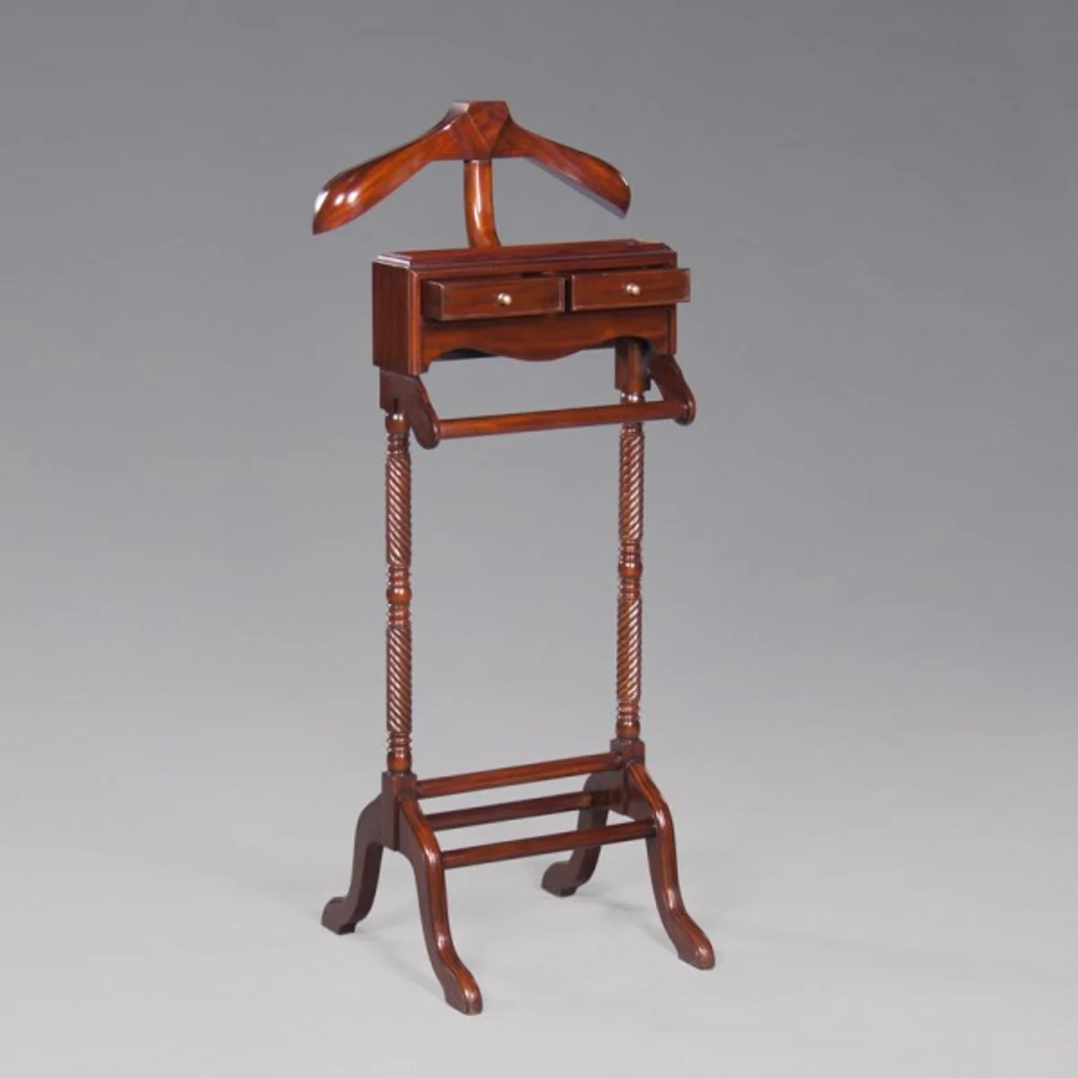 Designer Luxury Wardrobe Stand - Mahogany - Dressboy - Clothes Rack Suit Stand - Baroque Empire Art Deco Art Nouveau Biedermeier