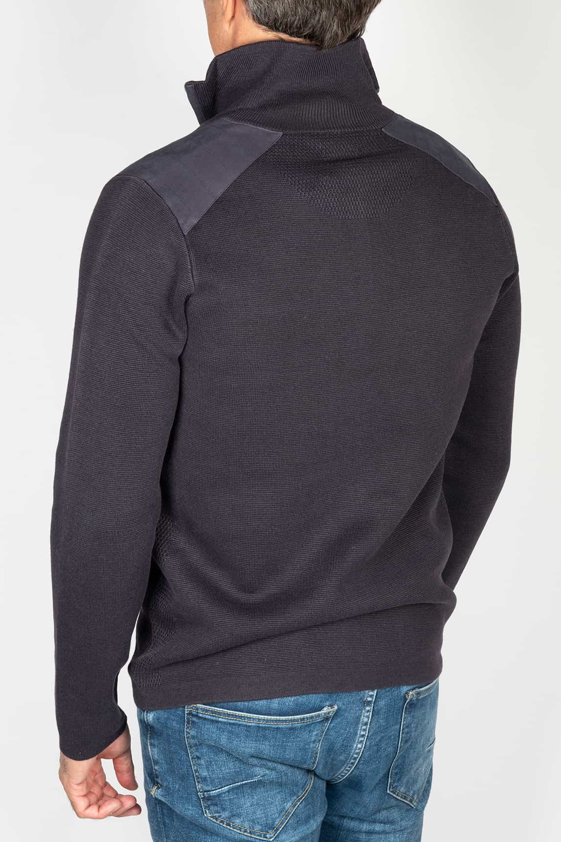 Marineblauer Keeling-Pullover mit halbem Reißverschluss von Rivera-Spain