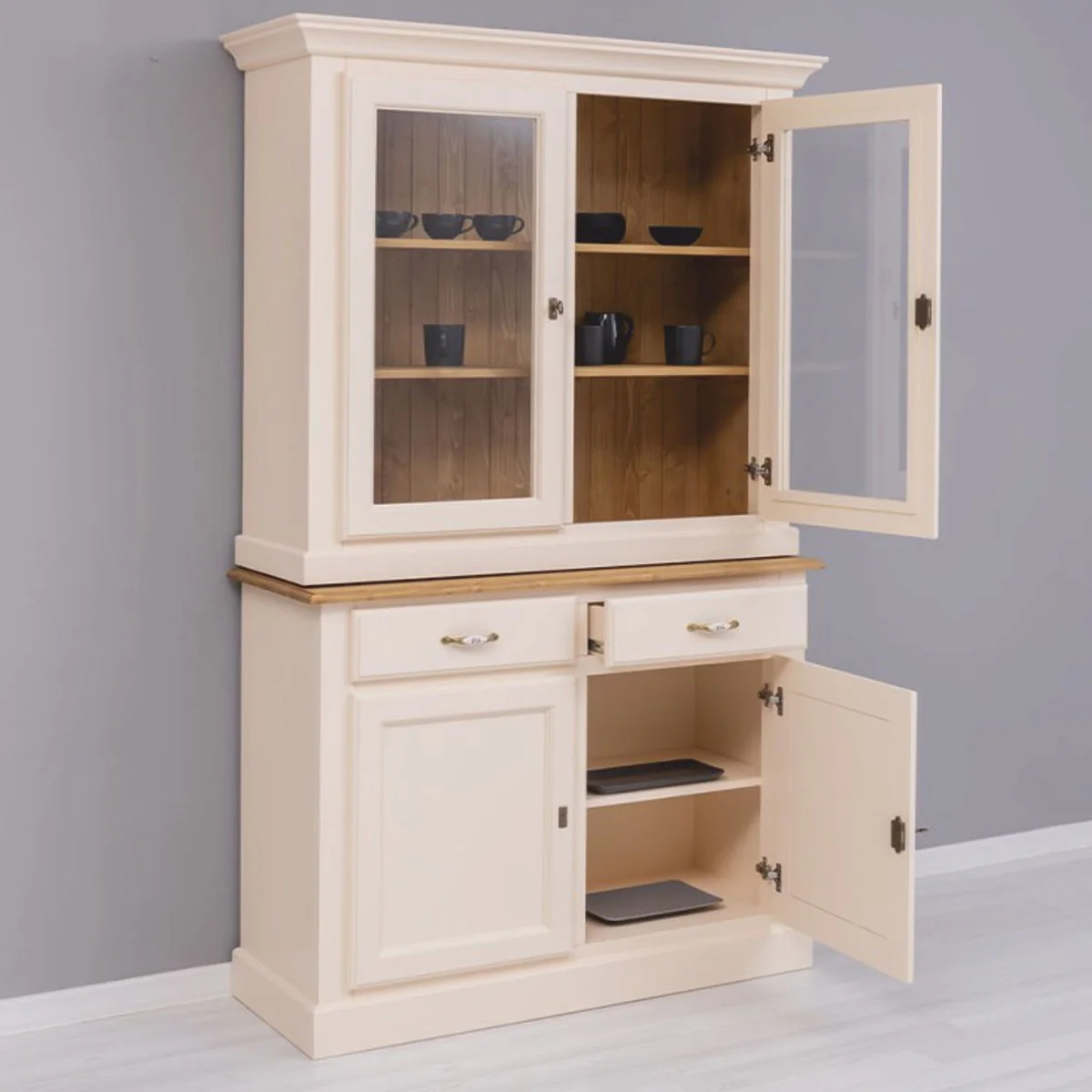 Country house style dining room cabinet cream / natural colors 126 x 45 x H. 200 cm - dining room furniture