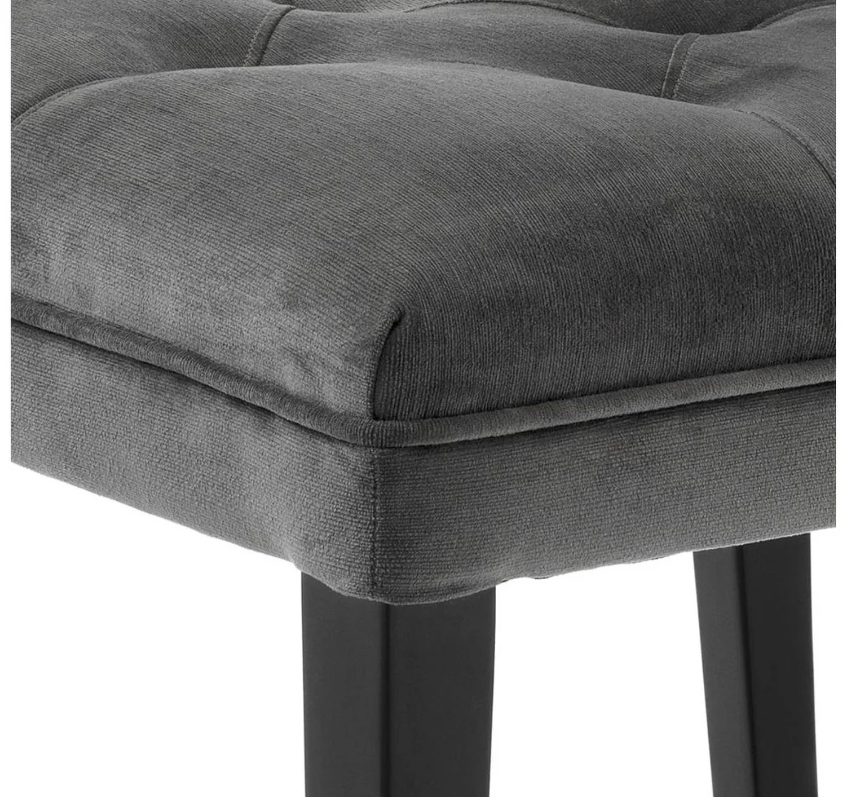 Luxury dining room chair in dark gray with black legs 50 x 59 x H. 79 cm - Dining room furniture