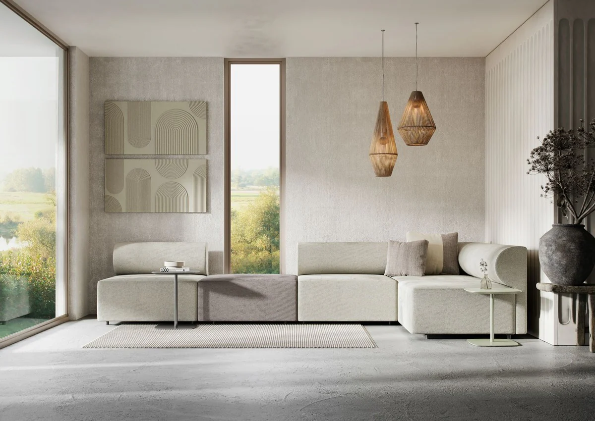 Luxury corner sofa gray / dark gray 360 x 180 cm - Modular living room sofa - Luxury furniture