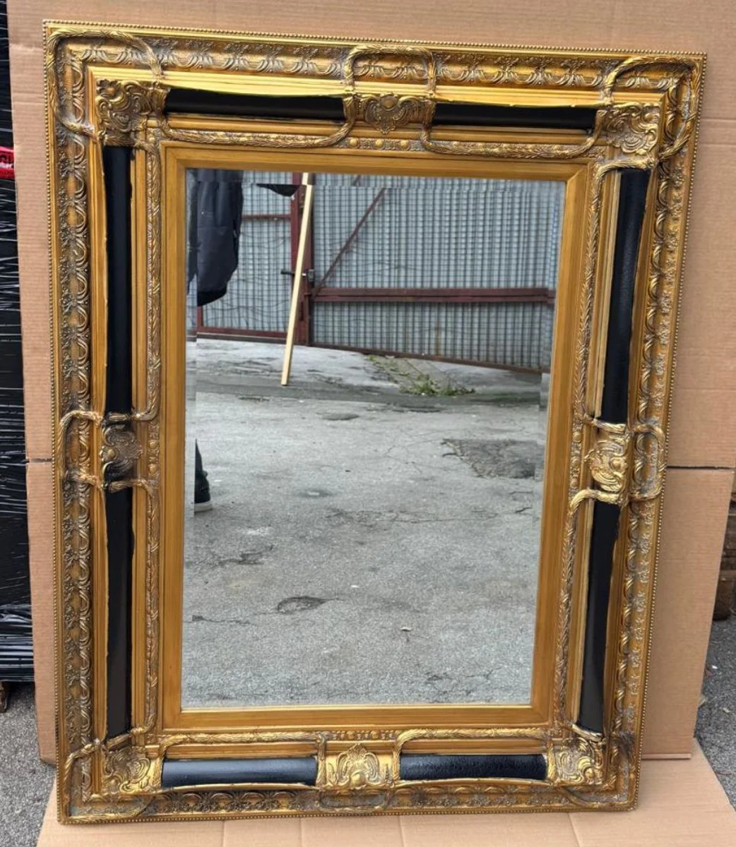 Barock Spiegel Gold / Schwarz H. 130 cm - Barockstil Möbel