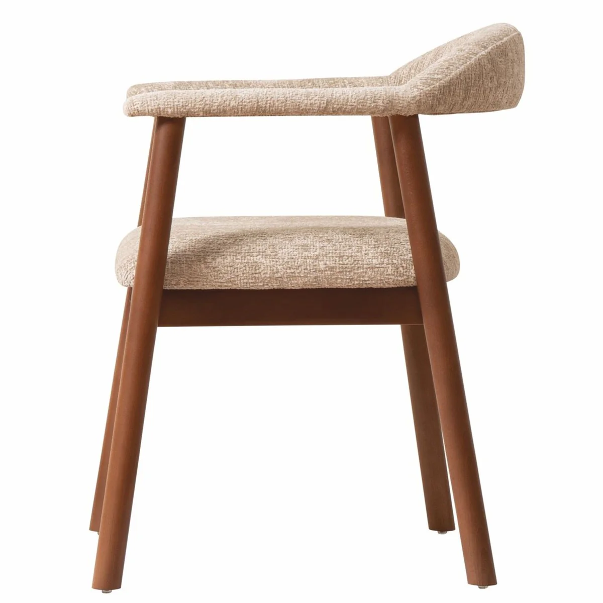 Luxury dining room chair with armrests beige / brown H. 75 cm - Dining room furniture