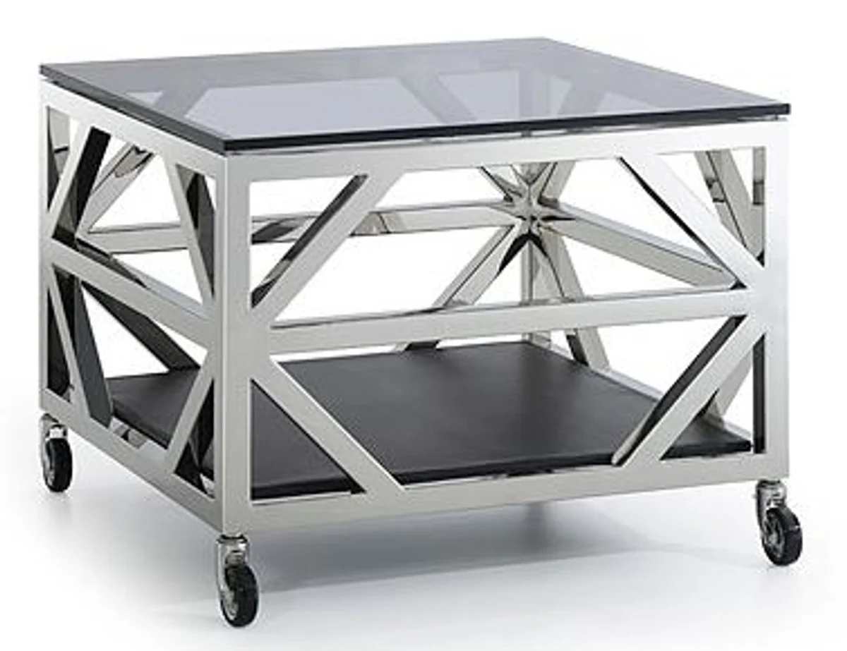 Luxury coffee table silver 65 x 65 x H. 50 cm - living room furniture