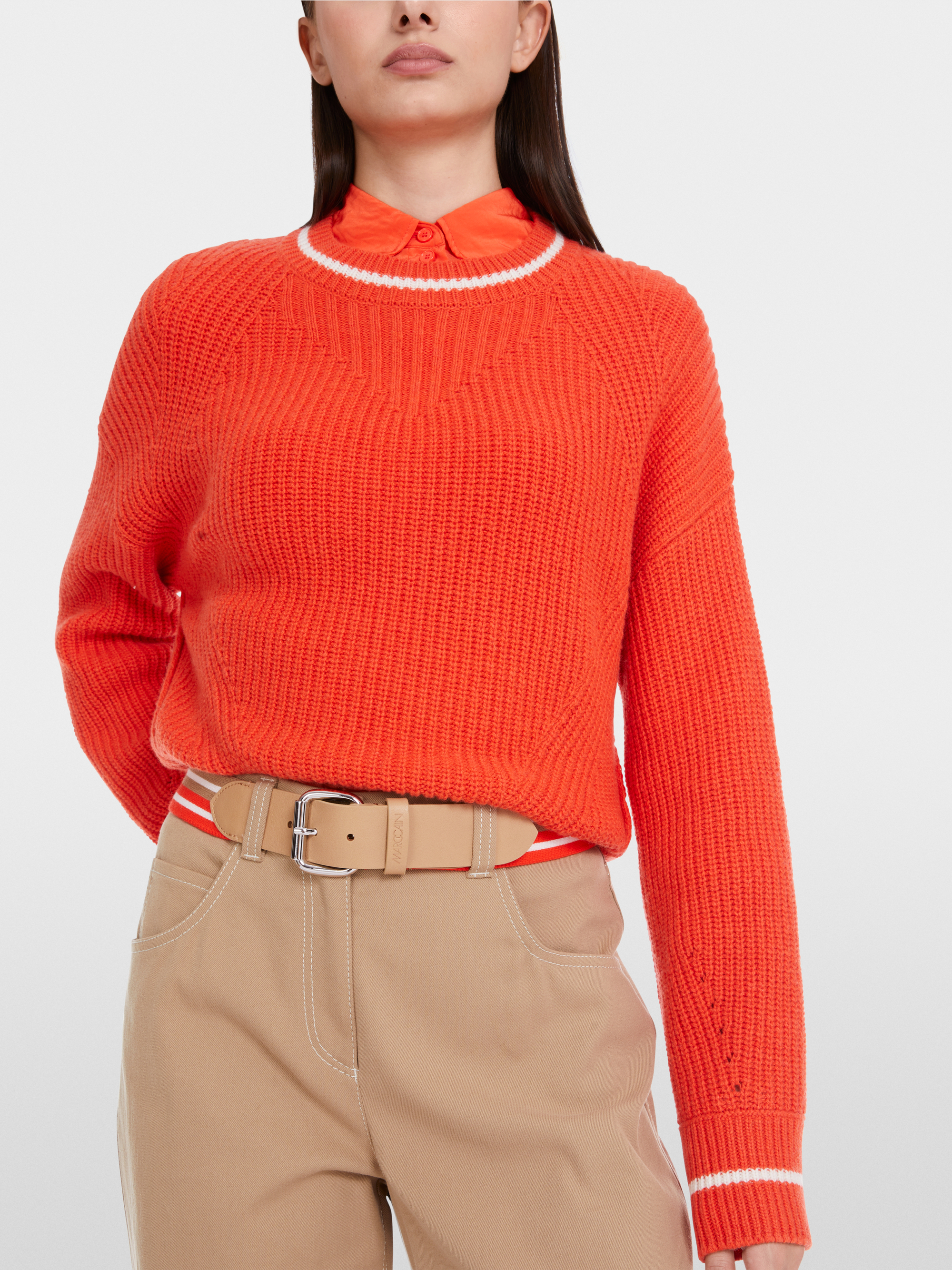 Marc-Cain Hüftgürtel aus gestreiftem Textil