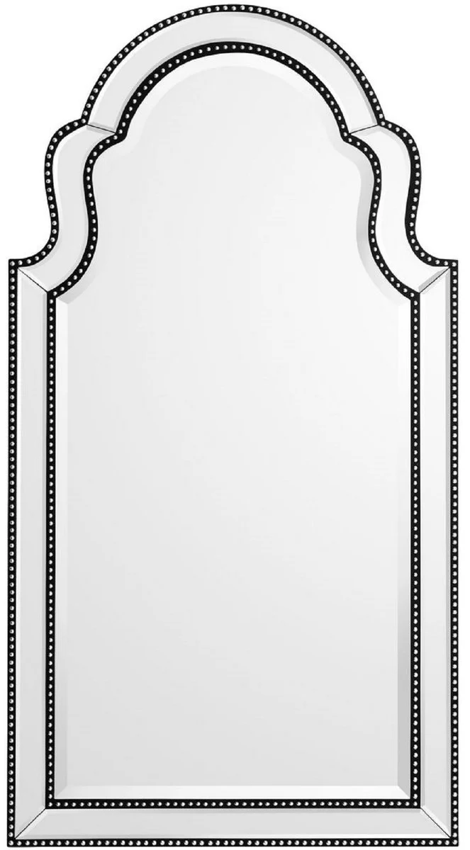 Luxury mahogany wall mirror black / silver 80 x H. 150 cm - living room mirror - cloakroom mirror - luxury collection