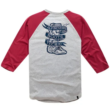 CAMISETA ALPINESTARs BOOTED PREMIUM LONG SLEEVs GRIS / ROJO