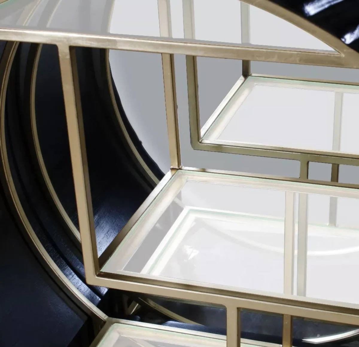 Luxury bar cabinet black / brass 178 x 45 x H. 140 cm - solid wood cocktail cabinet - bar furniture - living room furniture - hotel furniture - luxury furniture