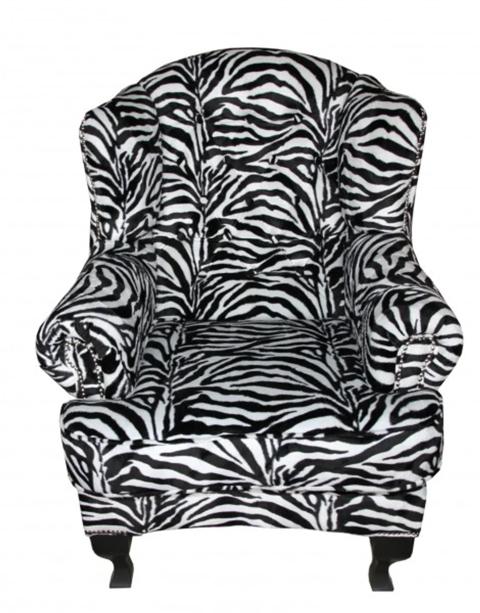 Limited Edition Designer Chesterfield Ears Armchair Zebra - Club Furniture