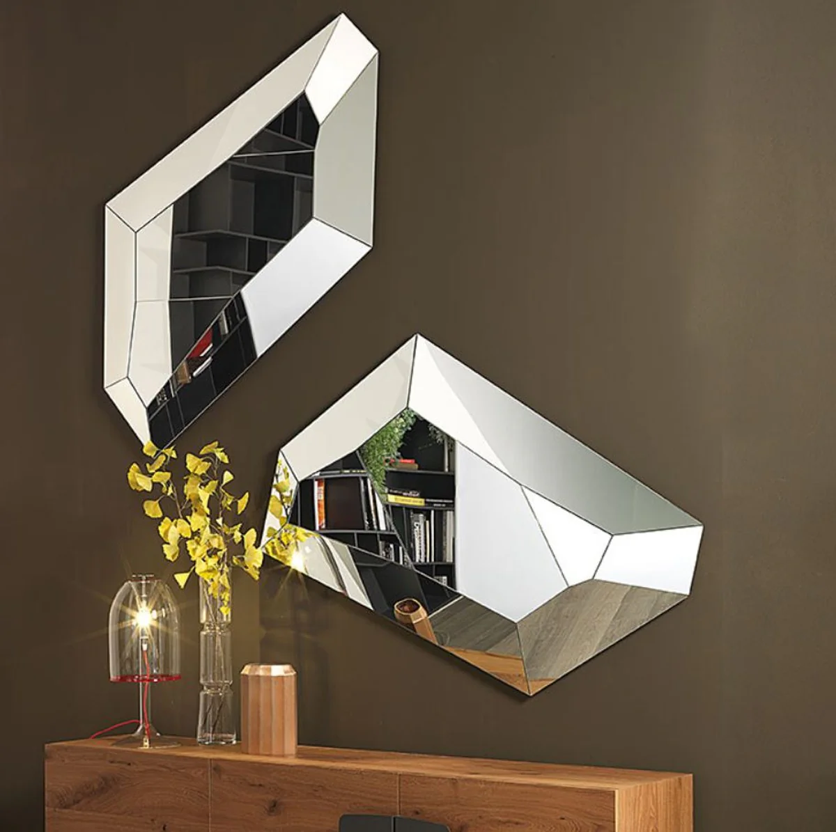 Luxury mirror 100 x 6 x H. 160 cm - Elegant wall mirror with mirrored edge - Luxury furniture
