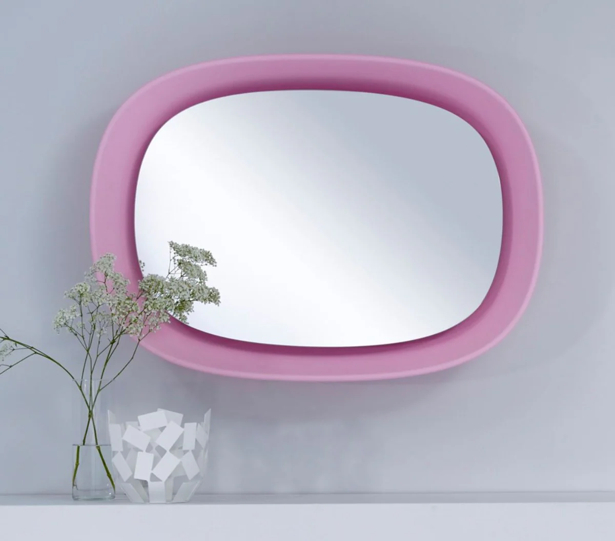 Luxury designer mirror pink 70 x H. 97 cm - designer wall mirror with light