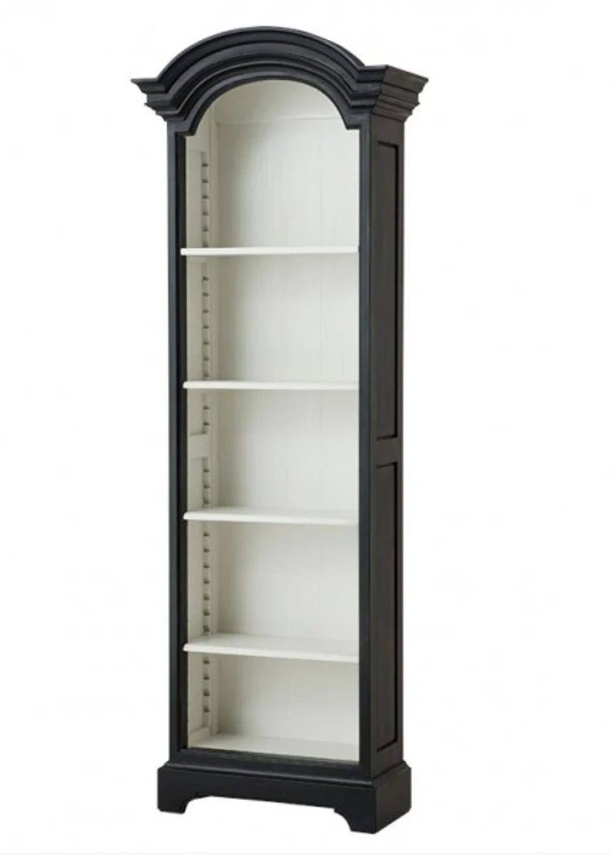 Luxury books cabinet black solid wood Florida living room cabinet baroque art nouveau rococo showcase shop furniture