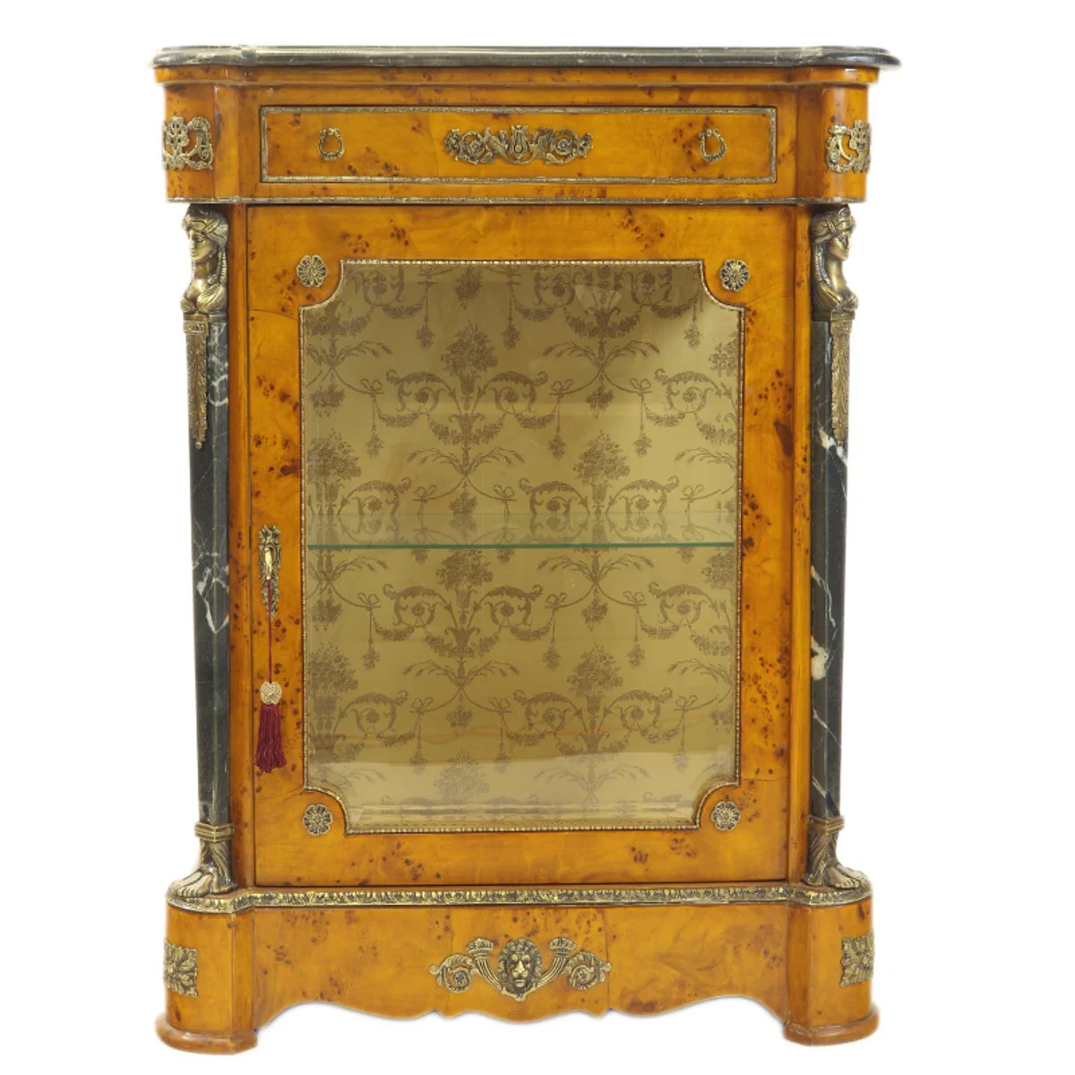 Empire display cabinet bird's eye maple 85 x H105 cm - display cabinet - living room cabinet baroque