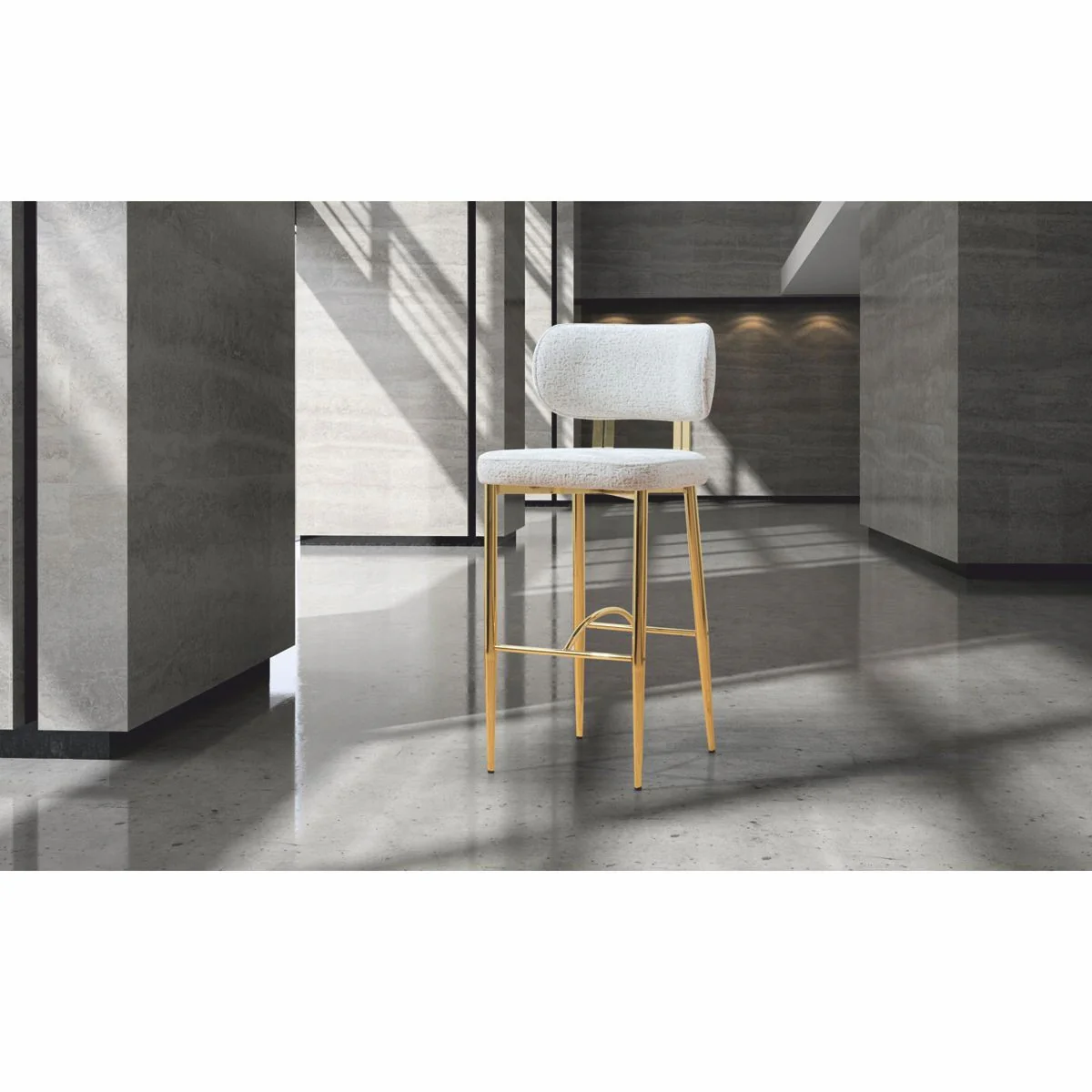 Luxury bar chair set of 6 white / gold H. 107 cm - bar furniture