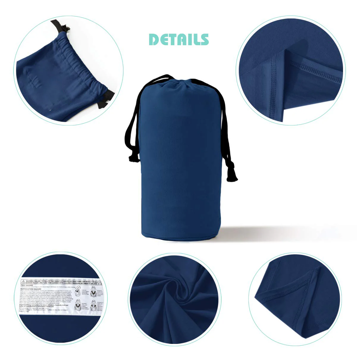 Baby-Wickeltrage, freihändige Babytrage, leicht, atmungsaktiv, weich, perfekt für Neugeborene und Babys, als Duschgeschenk, Schwarz