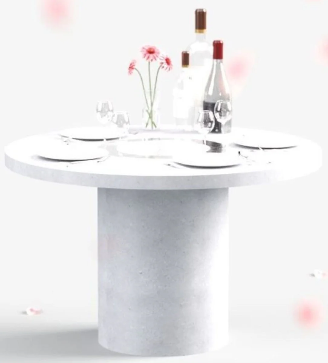 Luxury dining table with bioethanol fireplace Ø 120 x H. 75 cm - Various colors - Dining room table - Garden table - Dining room furniture - Garden furniture - Luxury furniture - Luxury furnishings