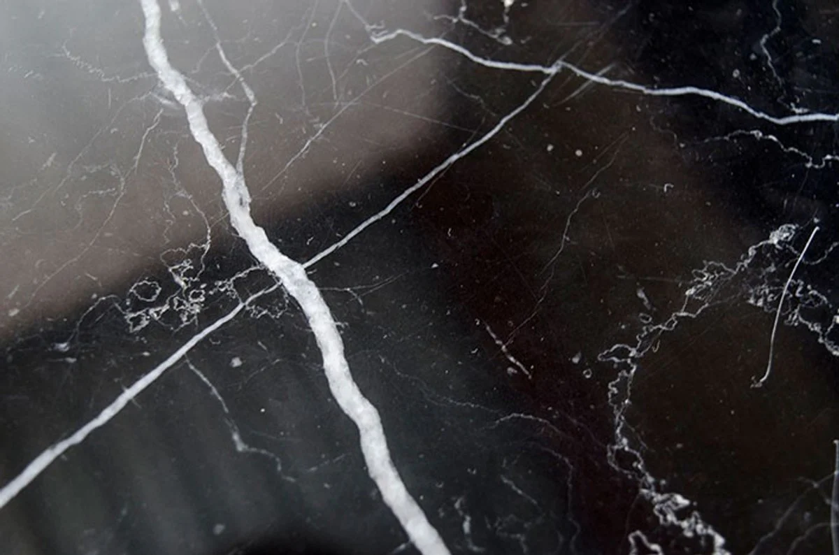 Art Deco side table black metal / marble 65 x 65 cm - Art Nouveau table - furniture flower table