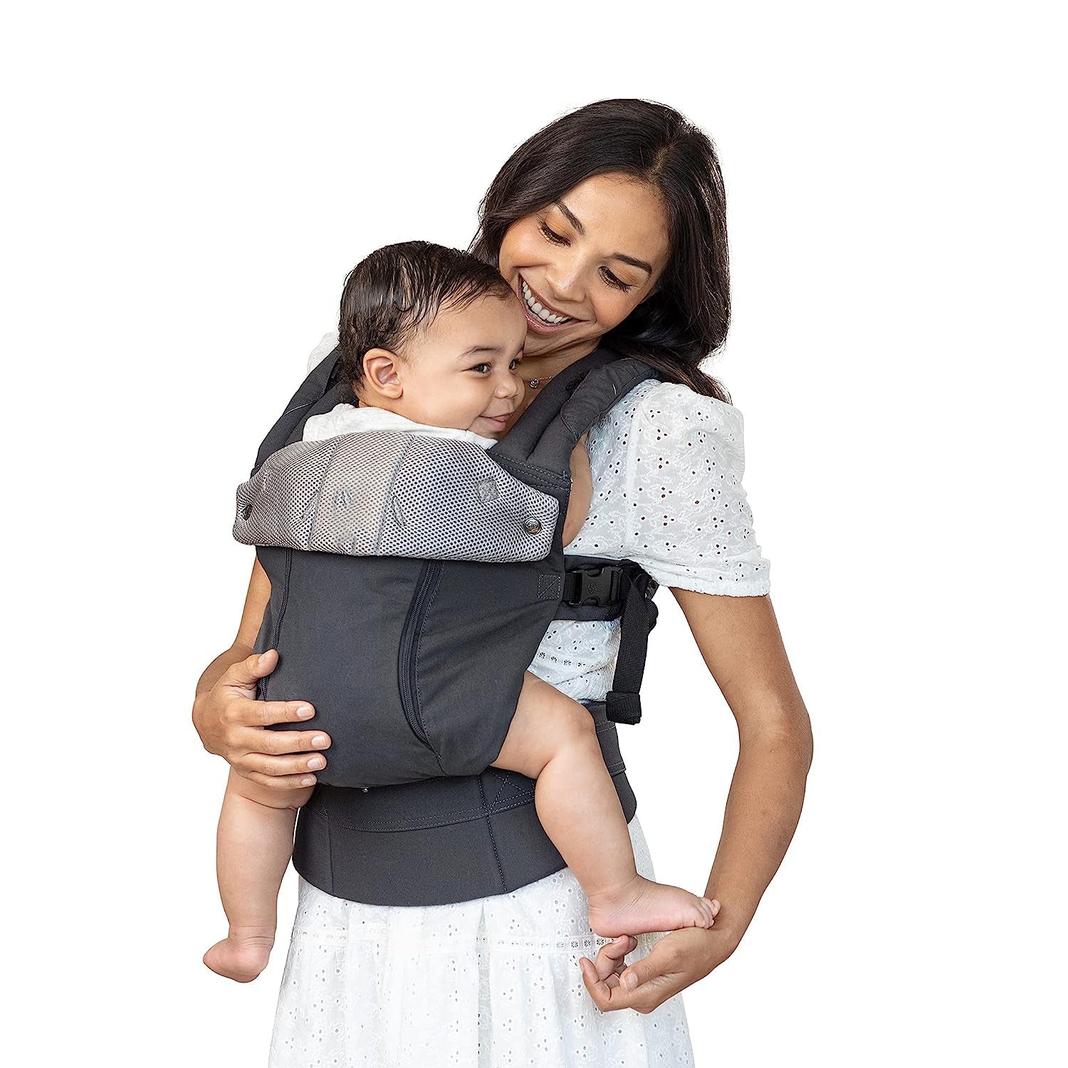Complete All Seasons Ergonomische 6-in-1-Babytrage für Neugeborene bis Kleinkinder – mit Lordosenstütze – für Kinder von 3–20 kg – 360-Grad-Babytragemöglichkeit – nach innen und außen gerichtet – Stein
