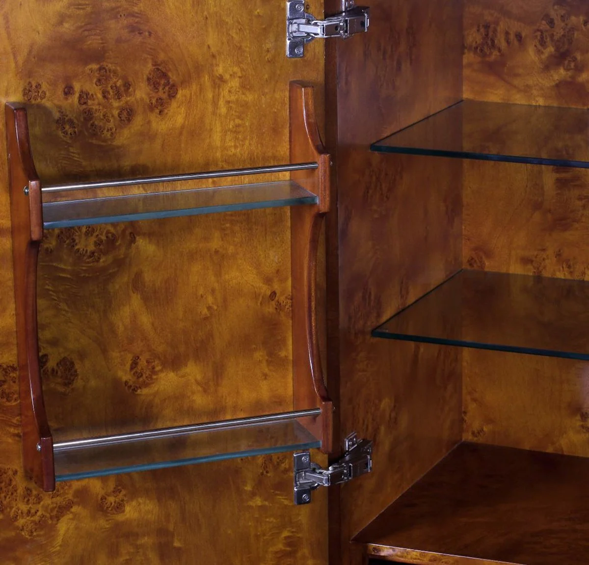 Luxury Art Deco bar cabinet brown / white / black 80 x 45 x H. 170 cm - solid wood wine cabinet - bar furniture - hotel furniture - luxury quality