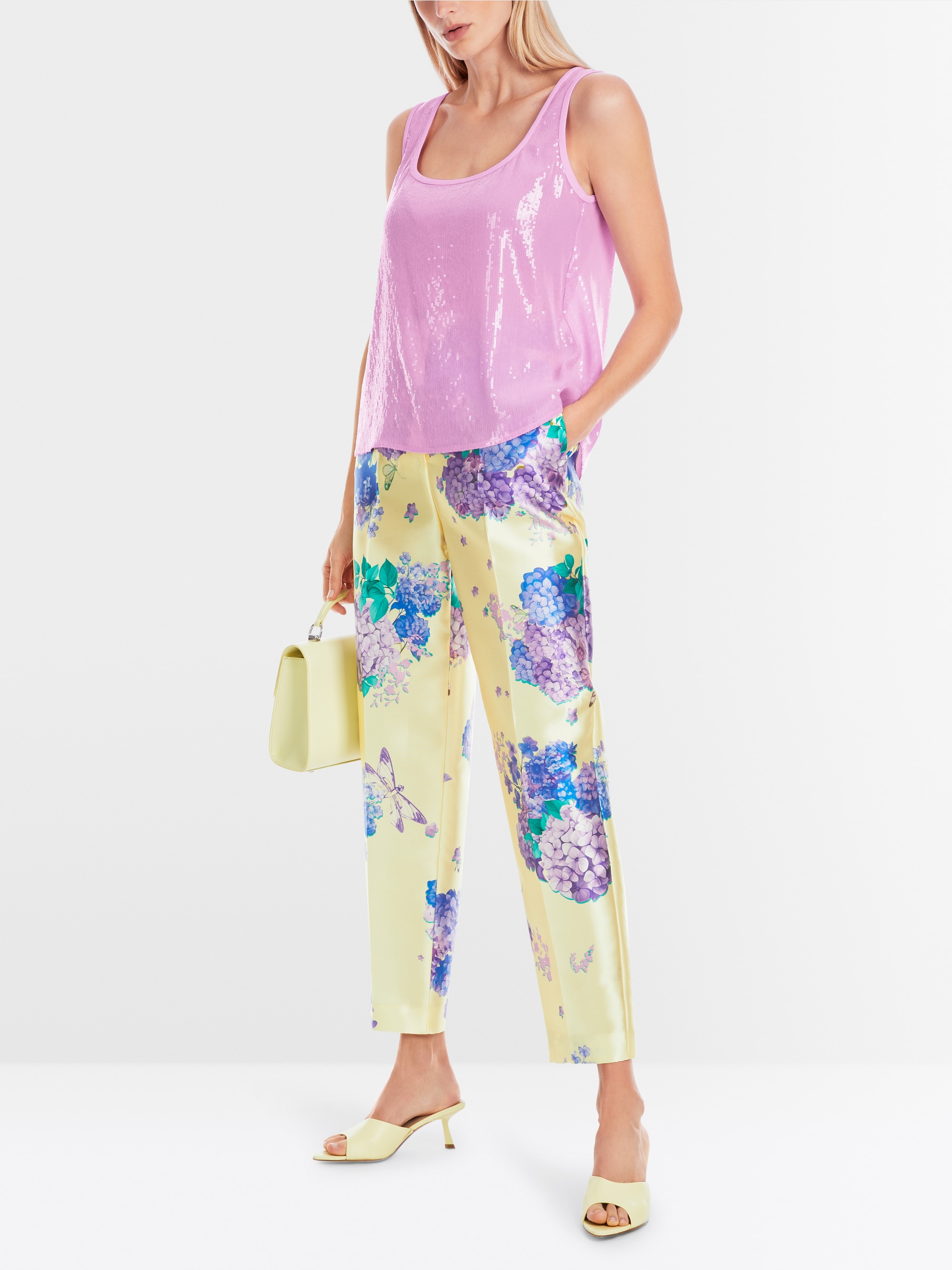 Marc-Cain Pailletten-Top mit tiefem Ausschnitt