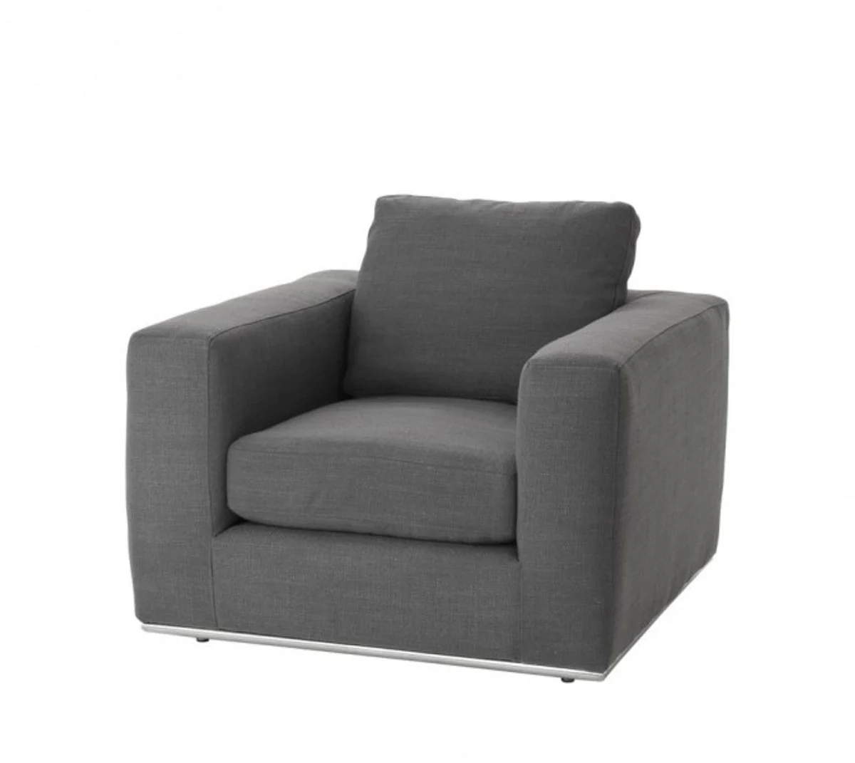 Luxus Art Deco Kiefernholz Sessel Grau - Luxus Sessel