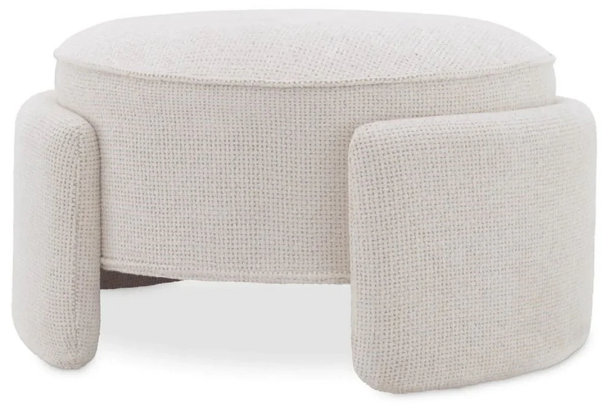 Luxury stool cream white Ø 73 x H. 38 cm - Round stool - Round stool - Footstool - Living room furniture - Hotel furniture - Luxury furniture