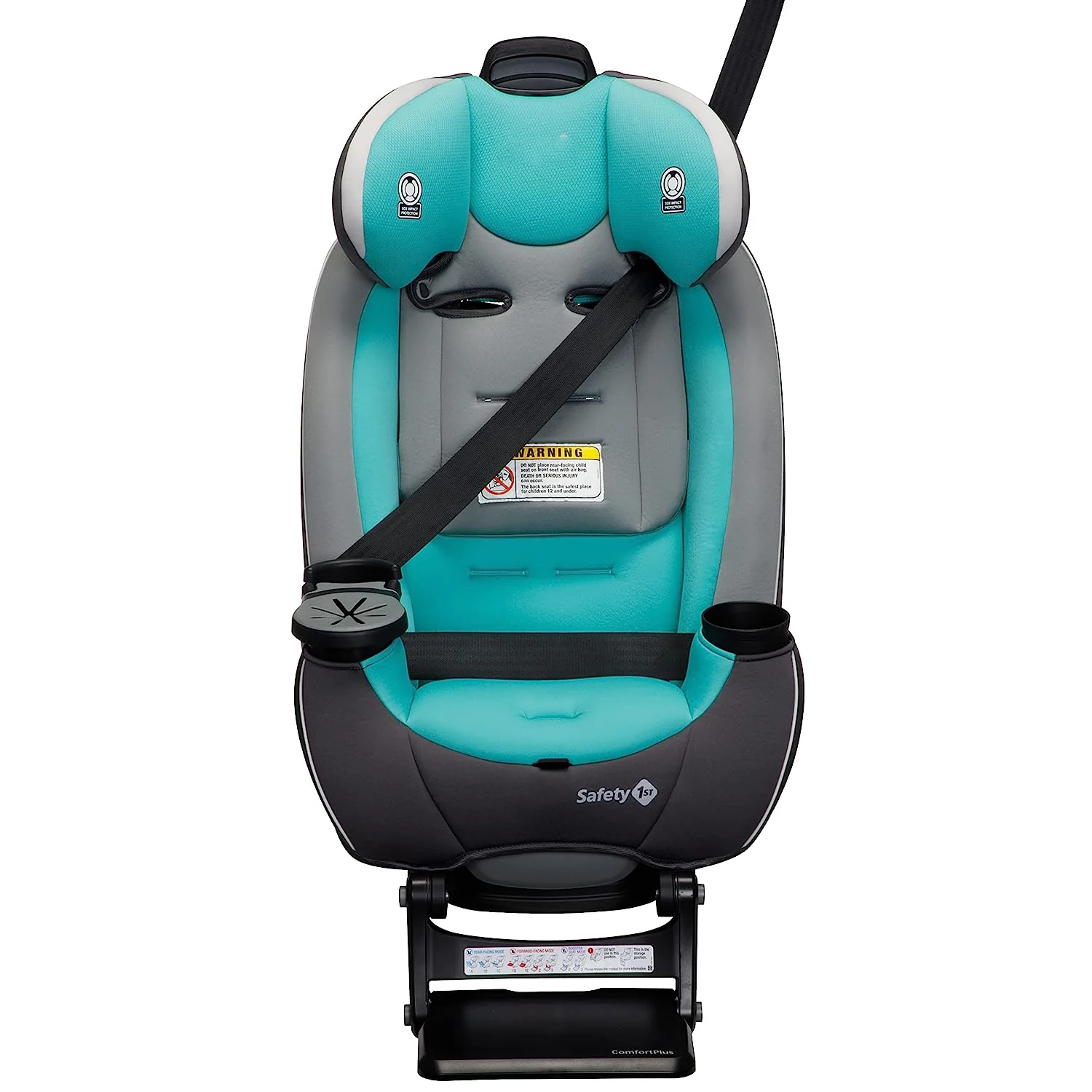 Safety 1st Grow and Go All-in-One Cabrio-Autositz, rückwärtsgerichtet 5–40 Pfund, vorwärtsgerichtet 22–65 Pfund und Gurtpositionierungsverstärker 40–100 Pfund, Carbon Wave