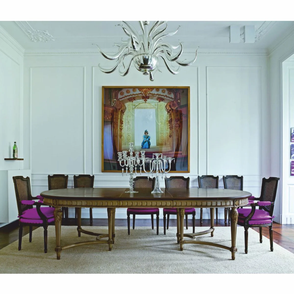 Luxury Baroque Dining Table Brown / Gray / Gold 220-340 cm - Baroque Furniture - Made in Italy