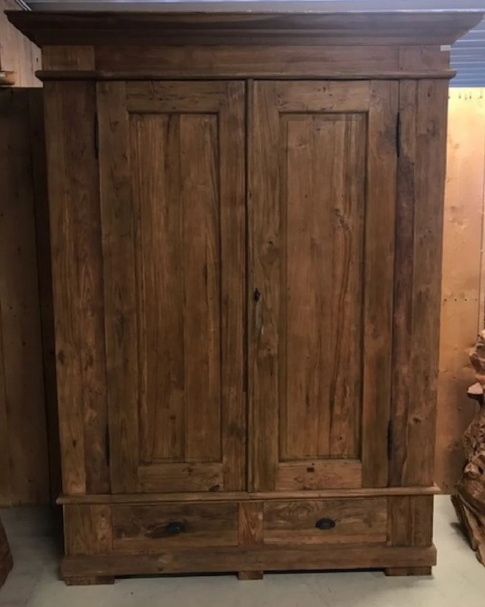 Country house style teak bedroom cupboard brown 165 cm