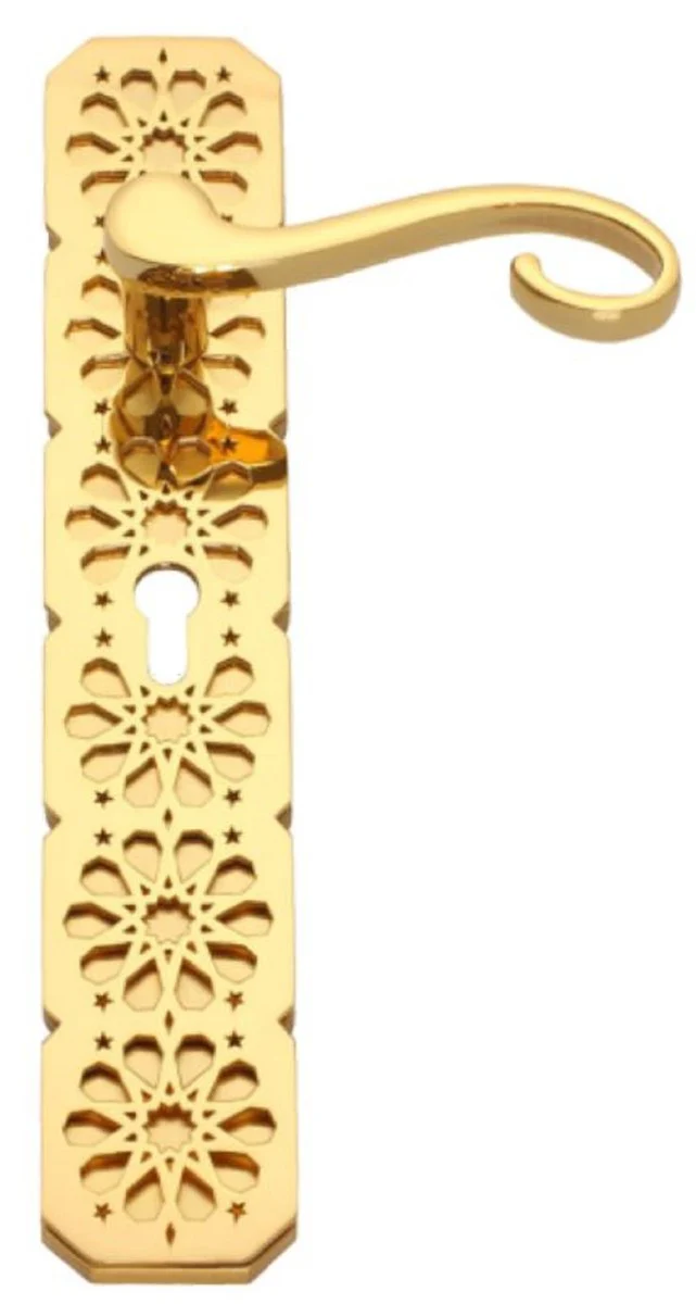 Luxury baroque door handle set gold 16.5 x H. 60 cm - Elegant door handles with 24 carat gold plating - Magnificent home accessories in the baroque style