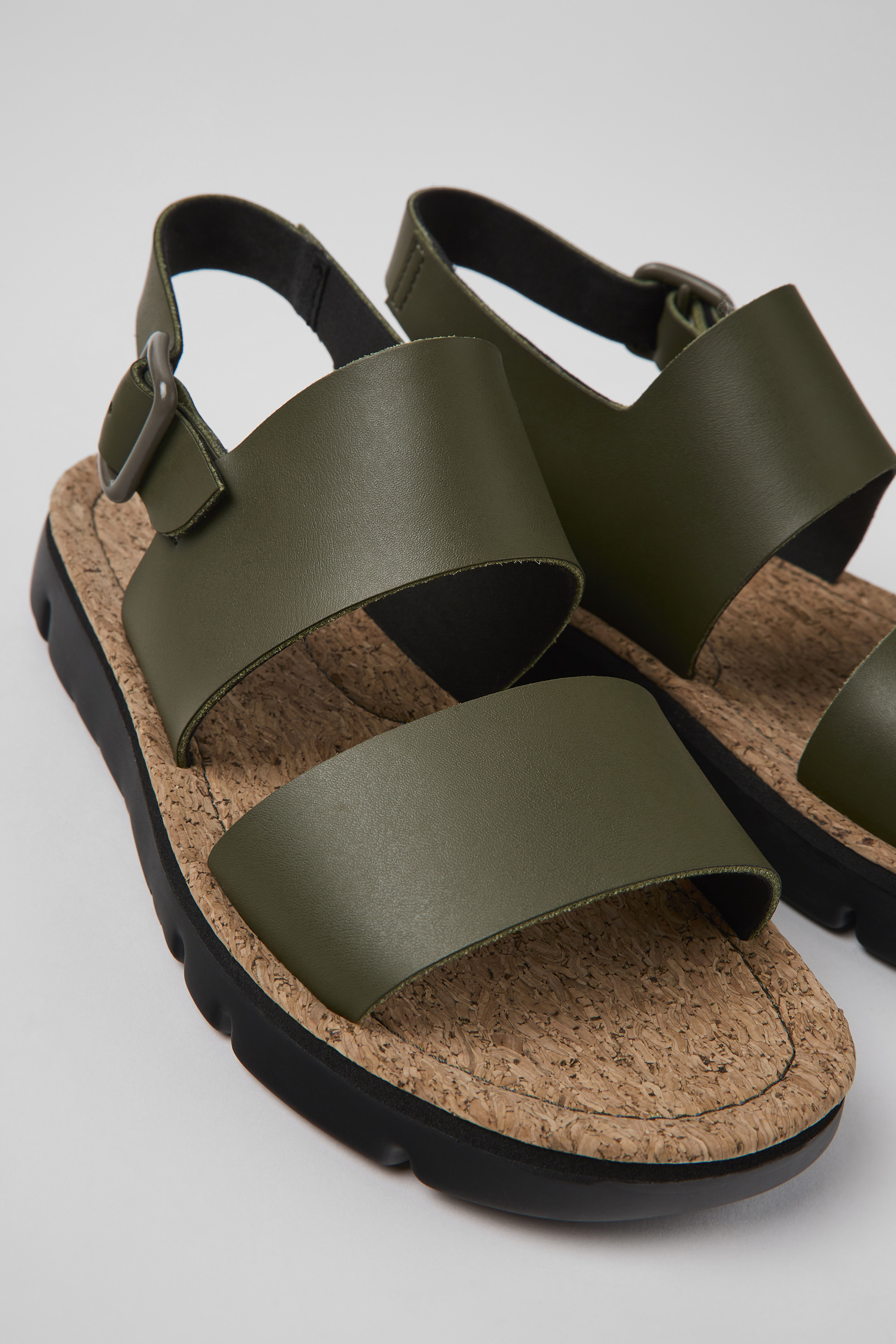 Oruga - Grüne Leder Sandalen für Damen