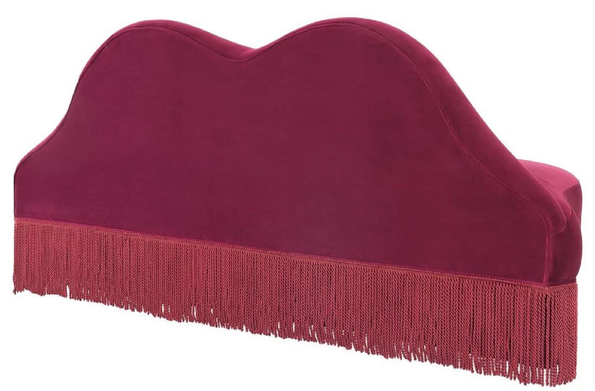 Designer velvet sofa lips mouth burgundy red 195 x 80 x H. 97 cm - designer living room furniture - luxury collection