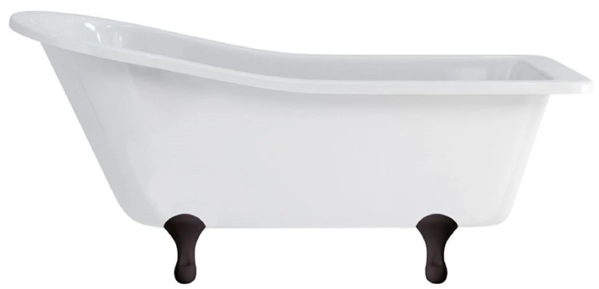 Luxury Art Nouveau bathtub white / black 169 x 73 x H. 77 cm - Freestanding retro acrylic bathtub - Nostalgic retro bathroom furniture