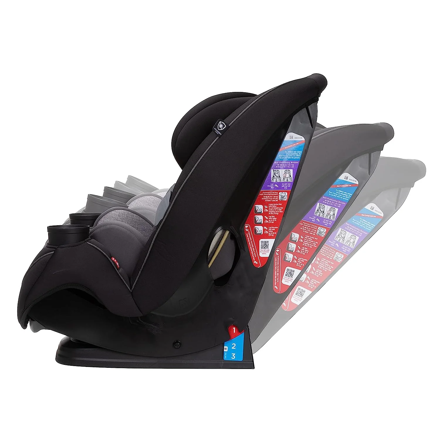 Safety 1st Grow and Go All-in-One Cabrio-Autositz, rückwärtsgerichtet 5–40 Pfund, vorwärtsgerichtet 22–65 Pfund und Gurtpositionierungsverstärker 40–100 Pfund, Carbon Wave