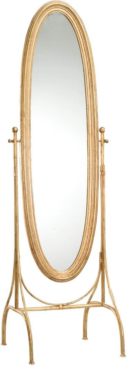 Luxury Art Nouveau standing mirror antique gold - Noble bedroom mirror - Baroque & Art Nouveau bedroom furniture