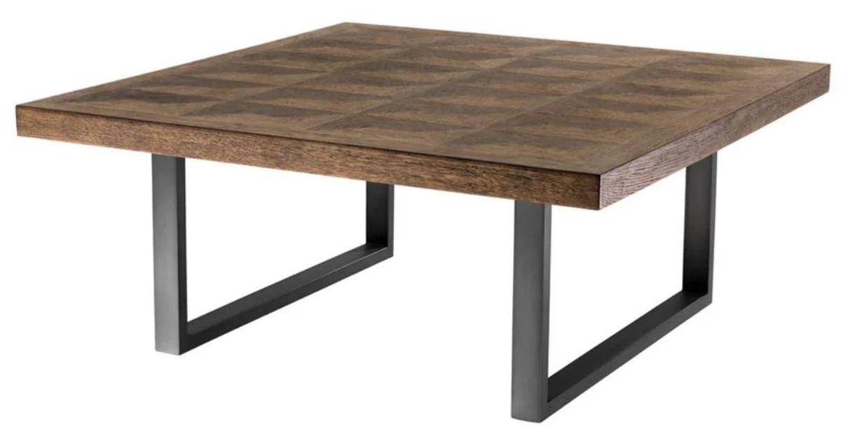 Coffee table brown / bronze 100 x 100 x H. 43 cm - luxury living room table with oak veneer table top