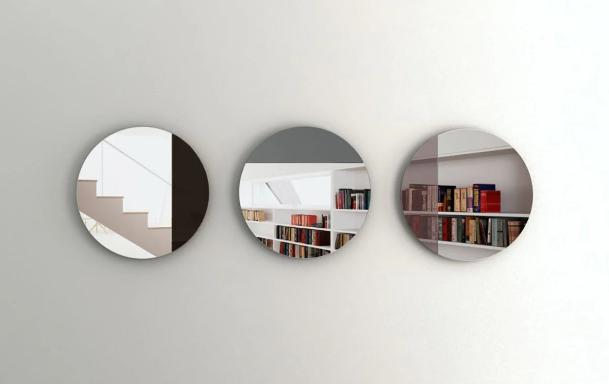 Luxury mirror gray Ø 58 cm - designer furniture & accessories