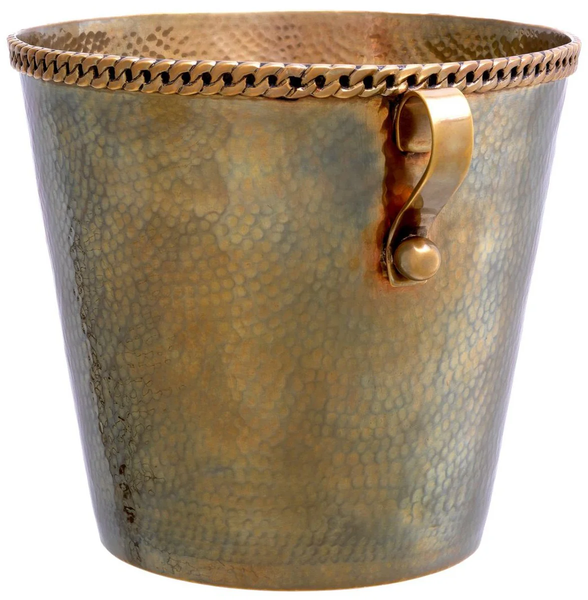 Luxus Weinkühler mit 2 Tragegriffen Vintage Messing Ø 25,5 x H. 23,5 cm - Champagnerkühler - Sektkühler - Gastronomie Accessoires - Restaurant Accessoires - Hotel Accessoires