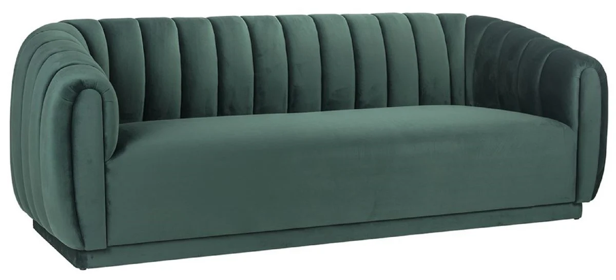 Luxury velvet sofa green 230 x 95 x H. 84 cm - Living room sofa - Living room furniture - Luxury furniture - Living room furnishings - Luxury furnishings - Luxury quality