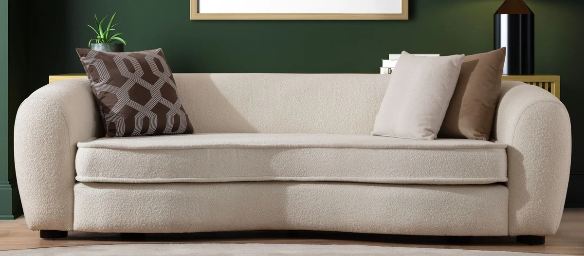 Luxury sofa white / black 250 x 106 x H. 72 cm - living room sofa - hotel sofa - living room furniture - living room furniture - hotel furniture - luxury furniture - luxury furniture