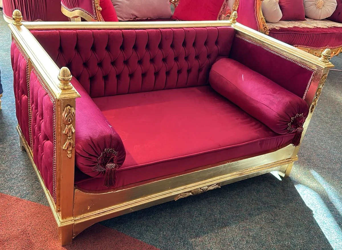 Baroque dog bed purple / gold - handmade antique style dog bed - magnificent dog furniture in baroque style - antique style animal furniture - baroque animal furniture