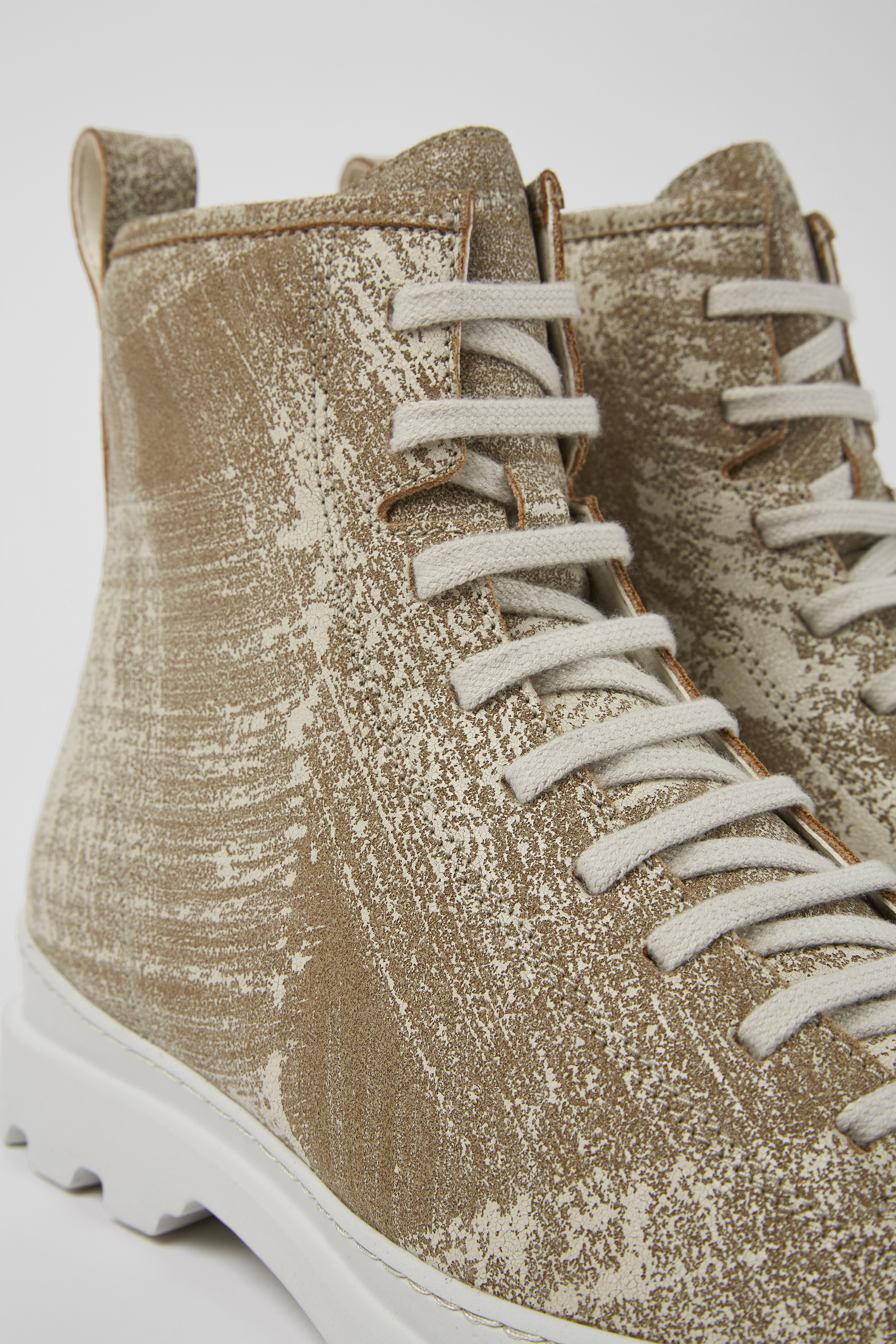 Brutus - Weiß-beige gebürstet Nubuck Stiefel für Männer