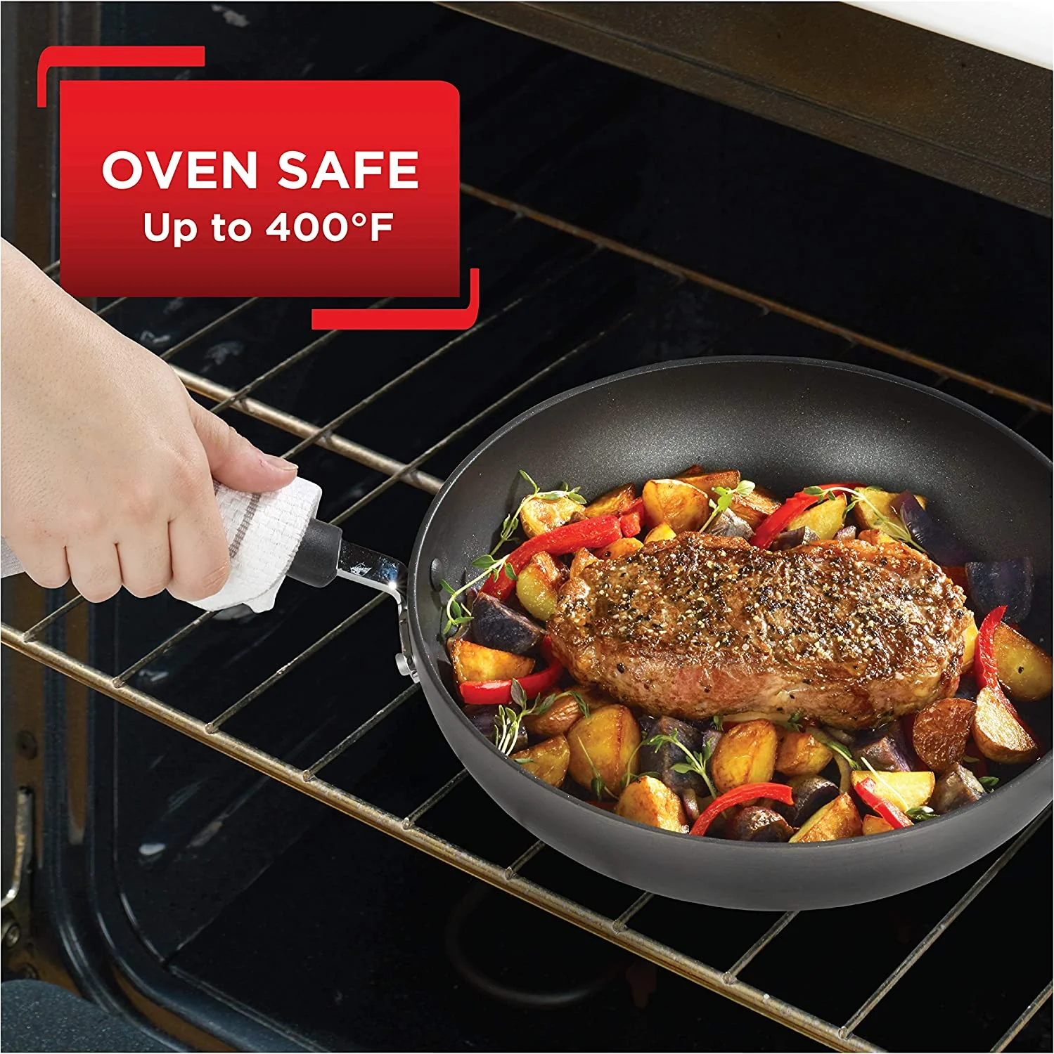 Ultimatives hartanodisiertes Antihaft-Kochgeschirr-Set, 12-teilige Töpfe und Pfannen, spülmaschinenfest, Grau