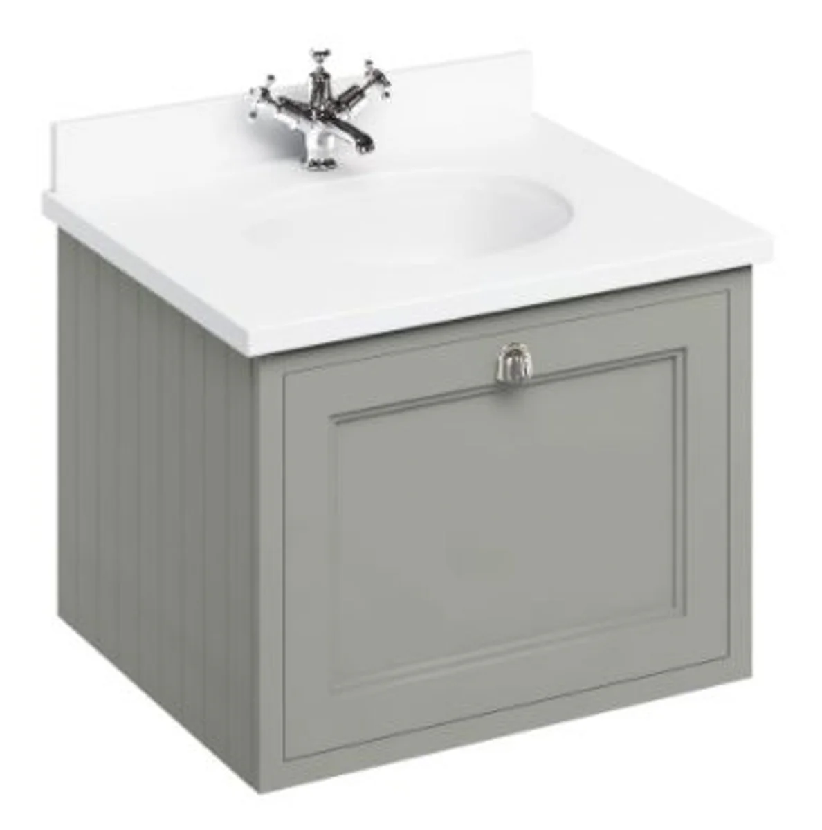 Luxury wall-mounted washbasin / washbasin with marble top and drawer 66 x 55 x H. 59 cm