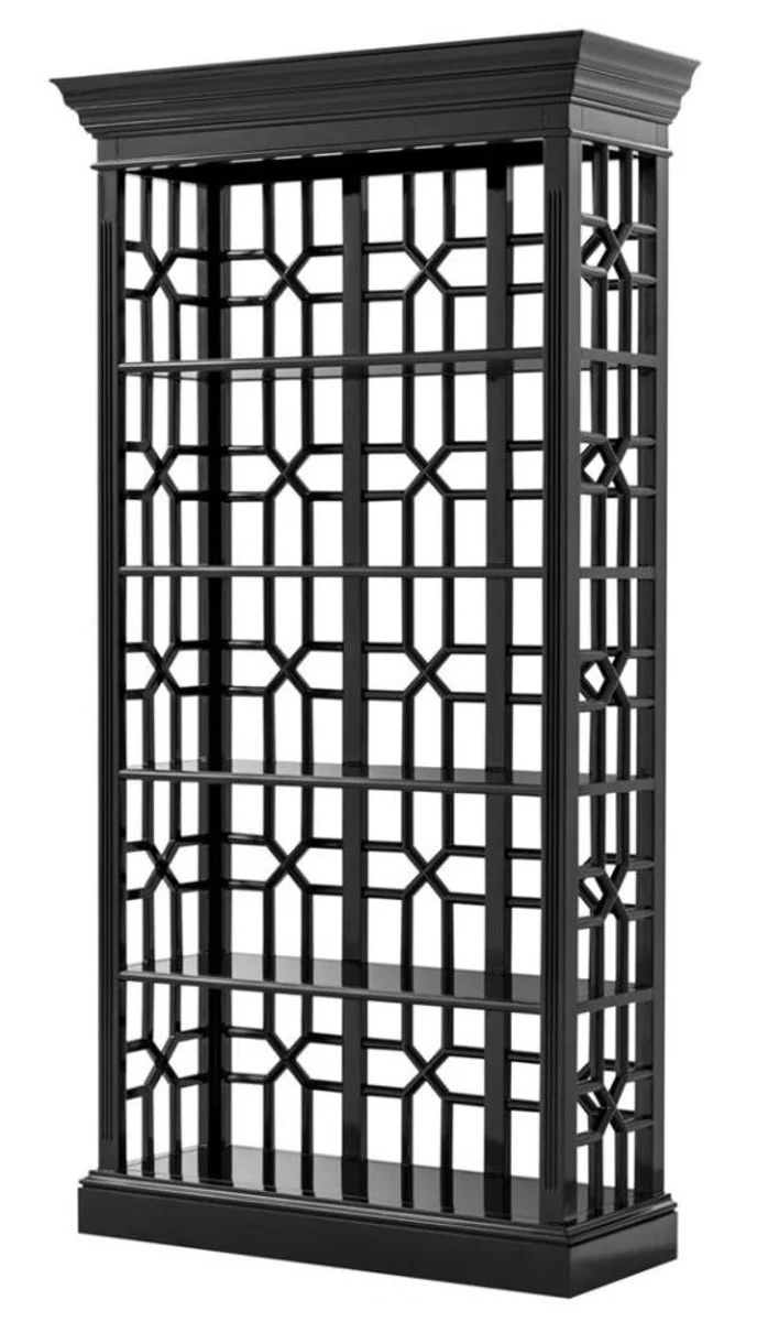 Designer mahogany shelf cabinet piano black - luxury quality