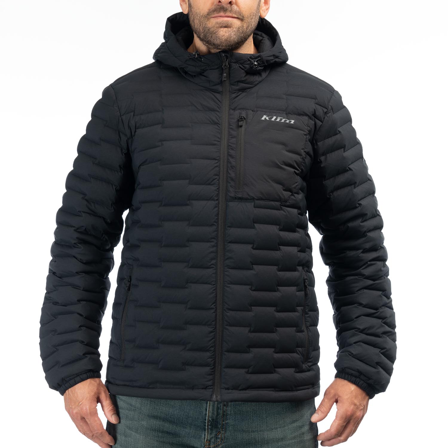 Boulder stretch down jacket with hood