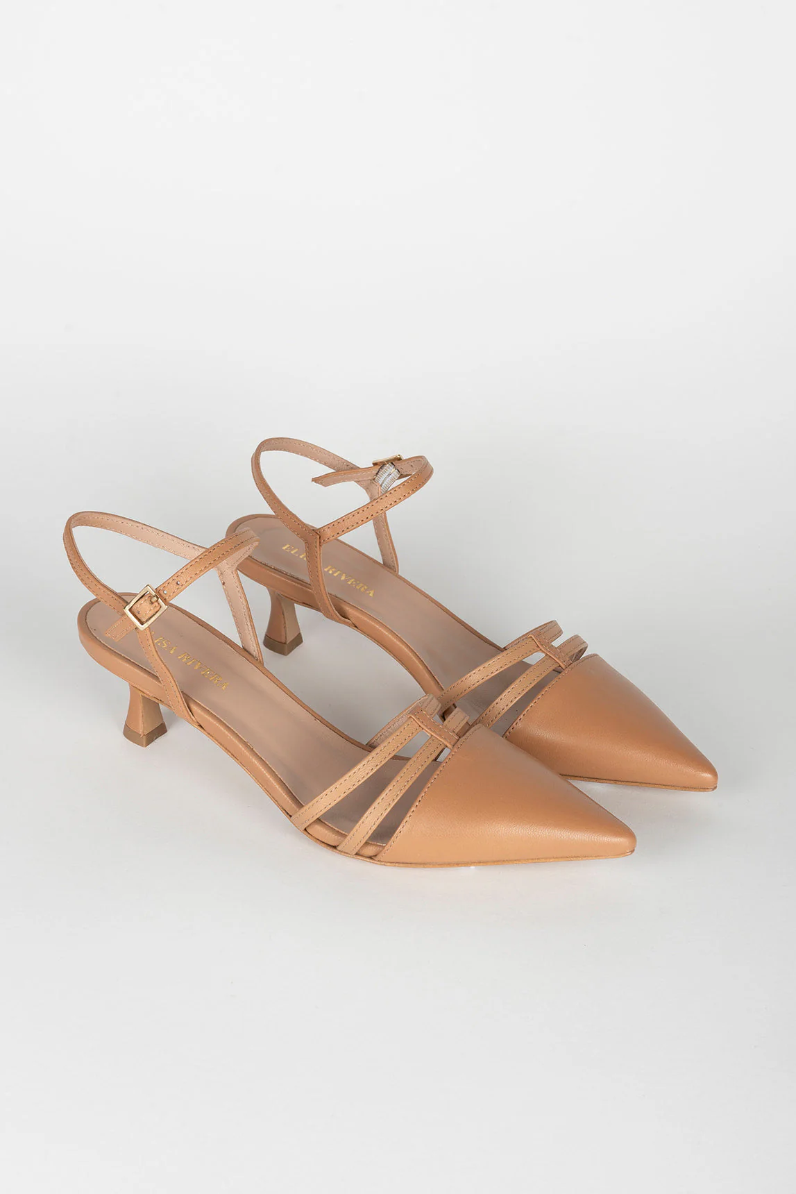 Slingback-Pantoletten „Berthe“ von Rivera-Spanien in Kamelbraun